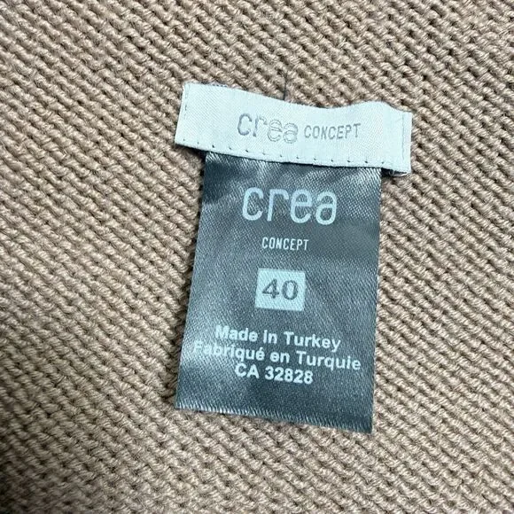 Crea Concept Asymmetric Twist Neck Sweater Sz 40 8 M Virgin Wool Blend Lagenlook - Picture 3 of 12